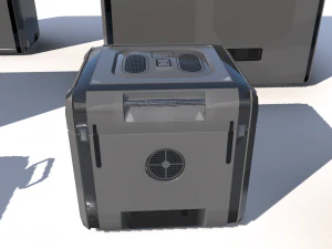 sci fi grey cargo crates 3D Model