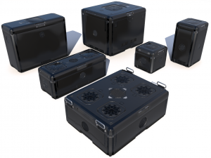 sci fi black cargo crates 3D Model