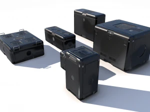 sci fi black cargo crates 3D Model