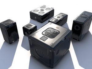 sci fi black cargo crates 3D मॉडल