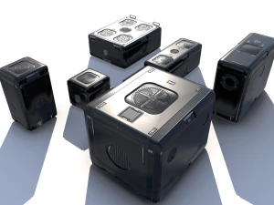 sci fi black cargo crates 3D Model