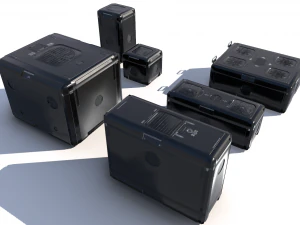 sci fi black cargo crates 3D Model