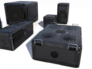 sci fi black cargo crates 3D Model