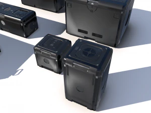 sci fi black cargo crates 3D Model