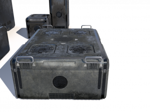 sci fi old grey cargo crates 3Dモデル