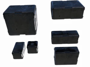 sci fi old grey-blue cargo crates 3D Model