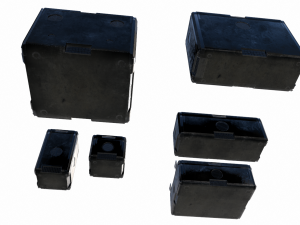 sci fi old black cargo crates Modello 3D