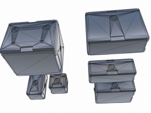 sci fi old black cargo crates Modello 3D