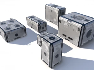 SFの古い白い貨物箱 3Dモデル