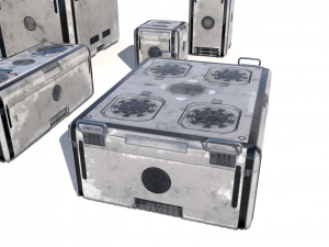 sci fi old white cargo crates Modelo 3D