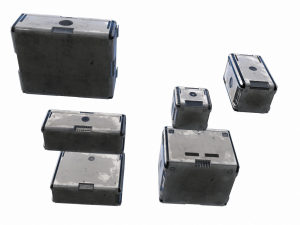 sci fi old white cargo crates Modelo 3D