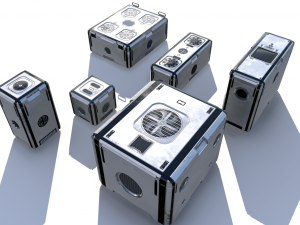 sci fi dirty white cargo crates 3D Model