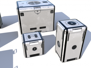 sci fi dirty white cargo crates 3D Model