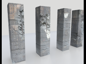 damaged columns 1 3D Model