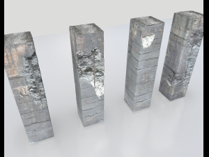 damaged columns 1 3D Model