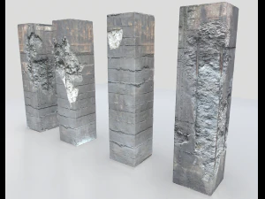 damaged columns 1 3D Model