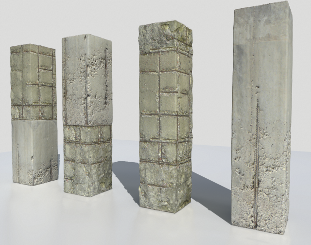 damaged columns 2 3D मॉडल .c4d .max .obj .3ds .fbx .stl .blend 