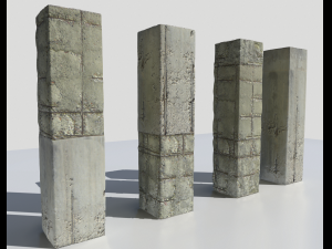 damaged columns 2 3D मॉडल