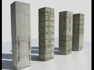 damaged columns 2 3D Model