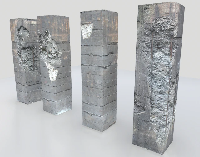 damaged columns 1 3D Model .c4d .max .obj .3ds .fbx .stl .blend 