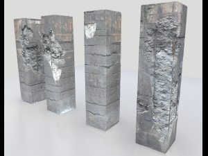 damaged columns 1 3D Model