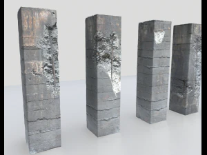 damaged columns 1 3D Model