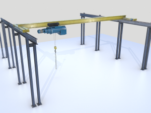 overhead - bridge - warehouse crane 3D 模型