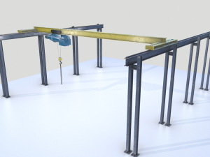overhead - bridge - warehouse crane 3D Модель