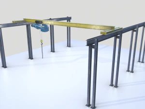 overhead - bridge - warehouse crane 3D Model