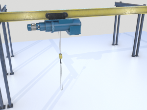 overhead - bridge - warehouse crane 3D Модель