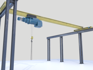 overhead - bridge - warehouse crane 3D Модель