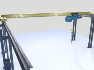 overhead - bridge - warehouse crane 3D Модель