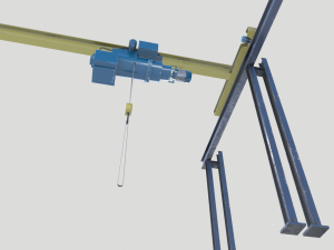 overhead - bridge - warehouse crane 3D Модель
