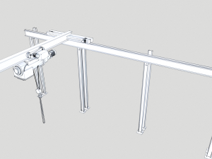 overhead - bridge - warehouse crane 3D Модель
