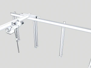 overhead - bridge - warehouse crane 3D Model