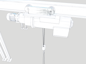 overhead - bridge - warehouse crane 3D Модель