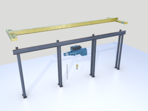 overhead - bridge - warehouse crane 3D Модель