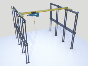 overhead - bridge - warehouse crane 3D Модель