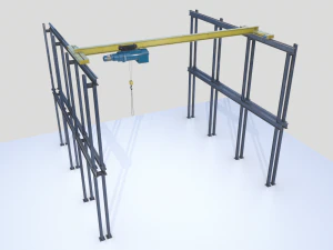 overhead - bridge - warehouse crane 3D Model