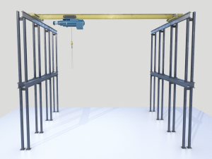 overhead - bridge - warehouse crane 3D Модель
