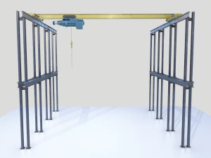 overhead - bridge - warehouse crane 3D Model