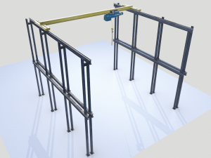 overhead - bridge - warehouse crane 3D Модель