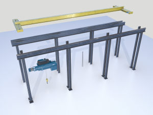 overhead - bridge - warehouse crane 3D Модель
