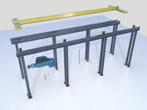 overhead - bridge - warehouse crane 3D Model