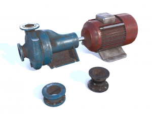 electric motor pump pbr 3D Modell