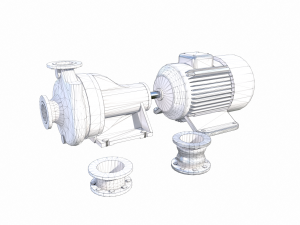 electric motor pump pbr 3D Modell
