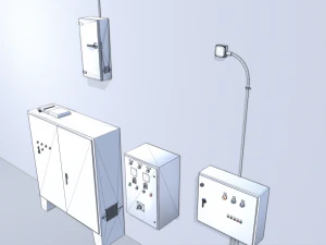 paneles de control de f&aacute;brica Modelo 3D