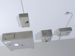 paneles de control de f&aacute;brica Modelo 3D