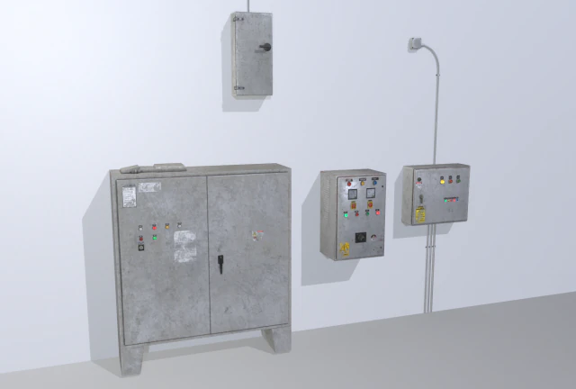 old factory control panels 3D Model .c4d .max .obj .3ds .fbx .stl .blend 