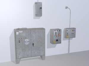 old factory control panels 3D Model